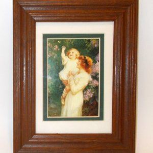 Frederick Morgan Mother and Child "Playtime" Postcard Dbl Matted & Framed 9"x7"